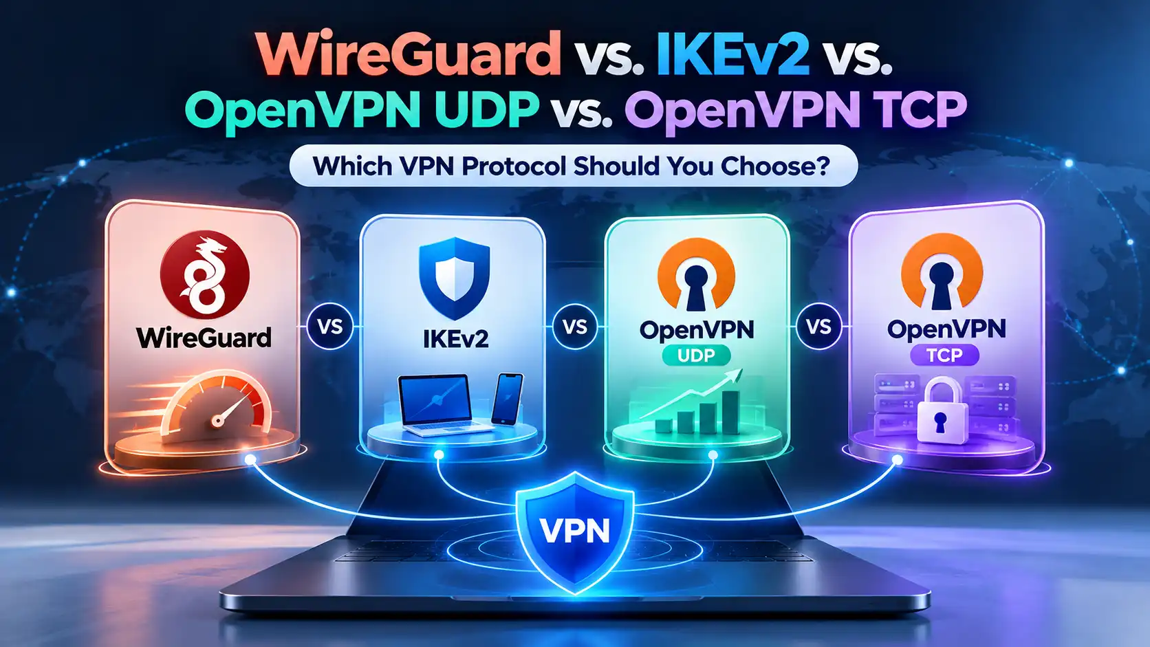 VPN Protocol Comparison: WireGuard vs. IKEv2 vs. OpenVPN UDP vs. TCP